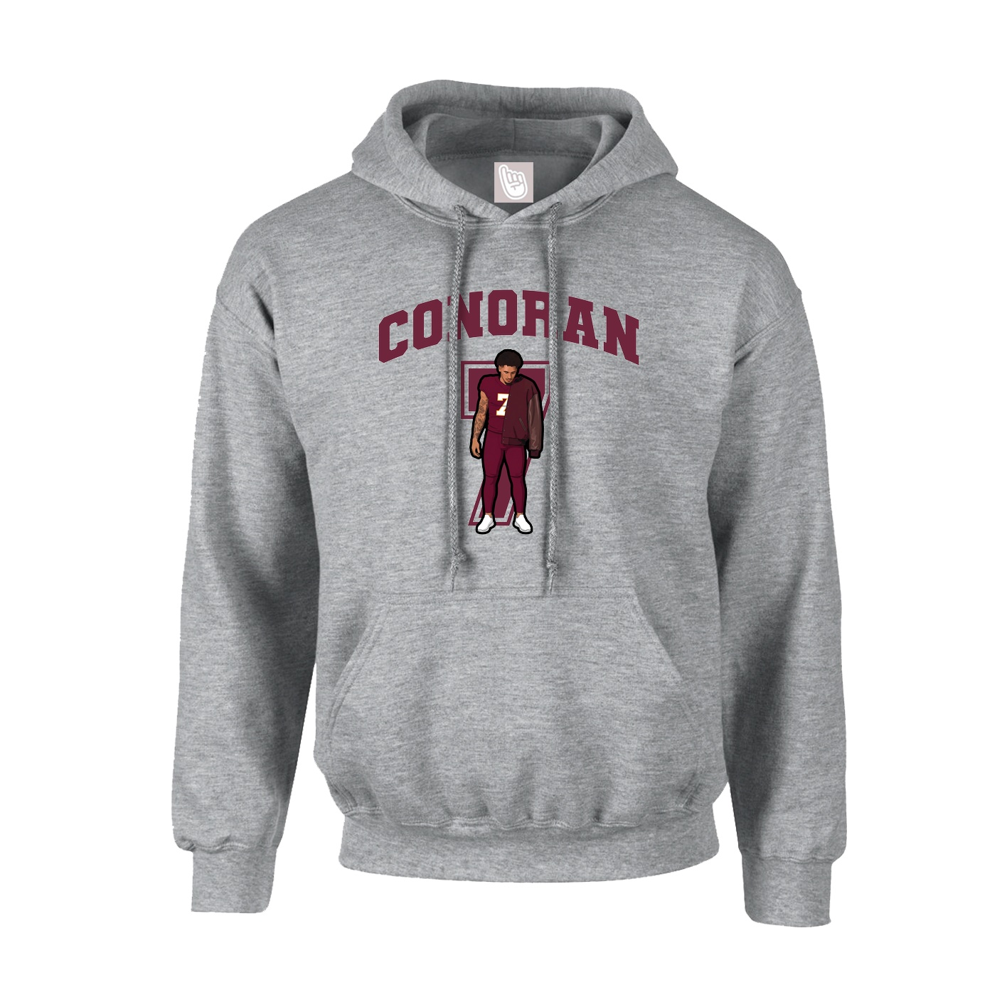 Youth Hoodie — Number in Grey
