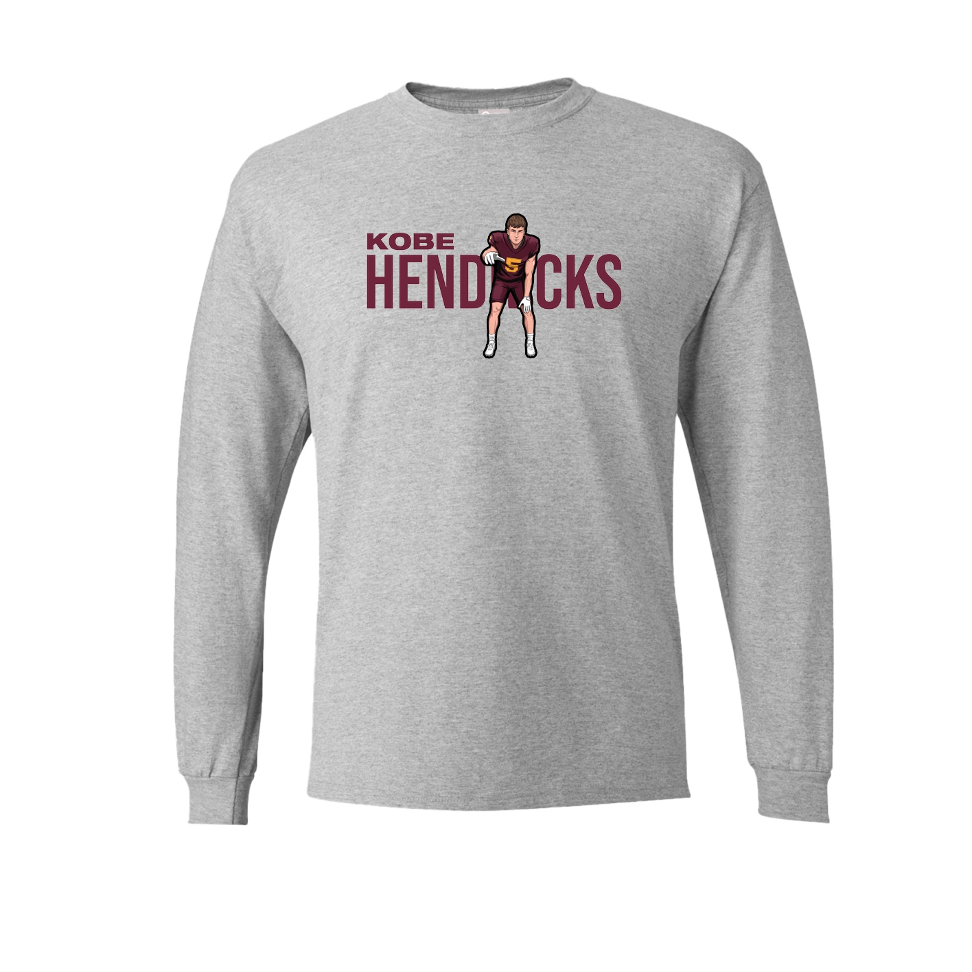 Long Sleeve Tee — Player Name in Grey