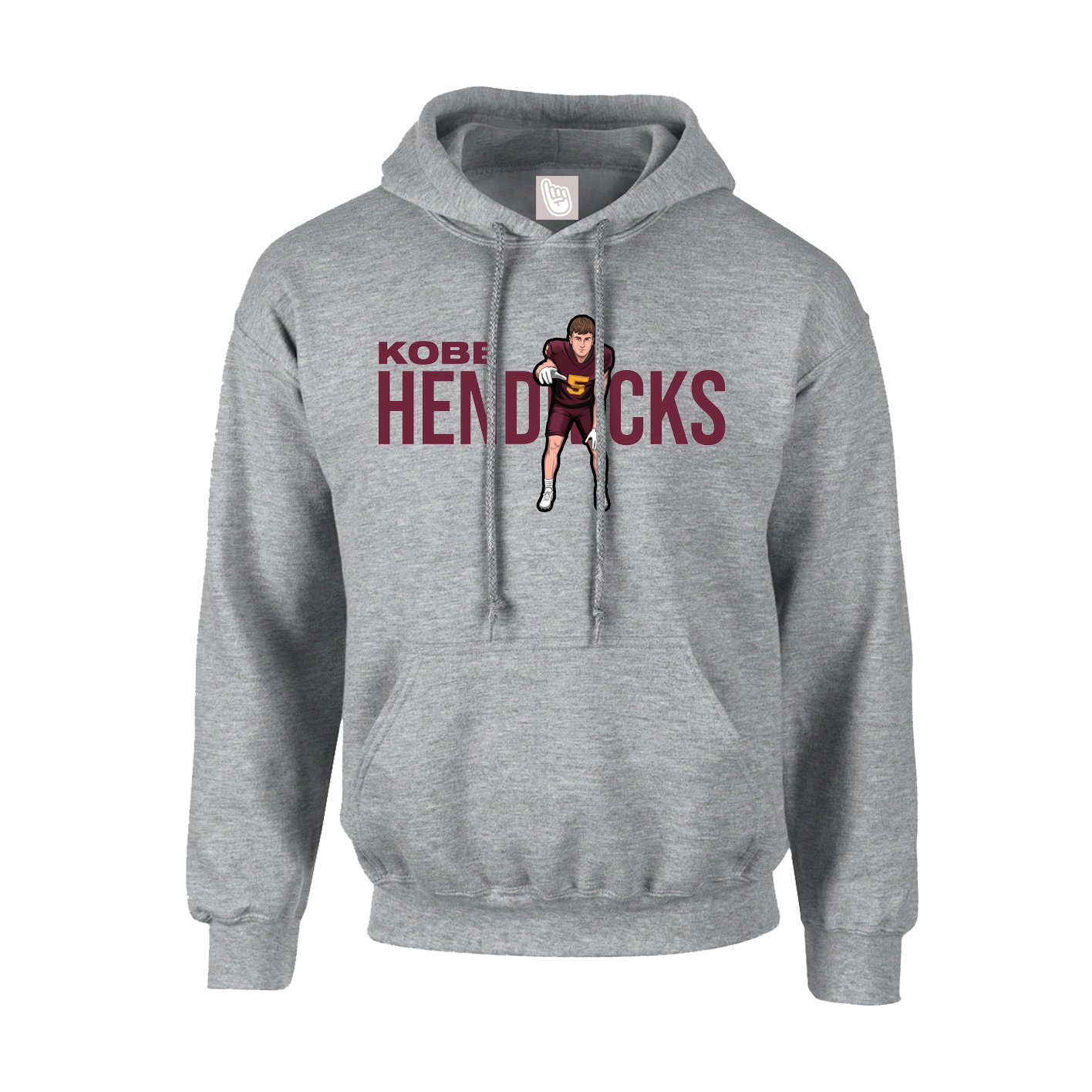 Youth Hoodie — Player Name in Grey