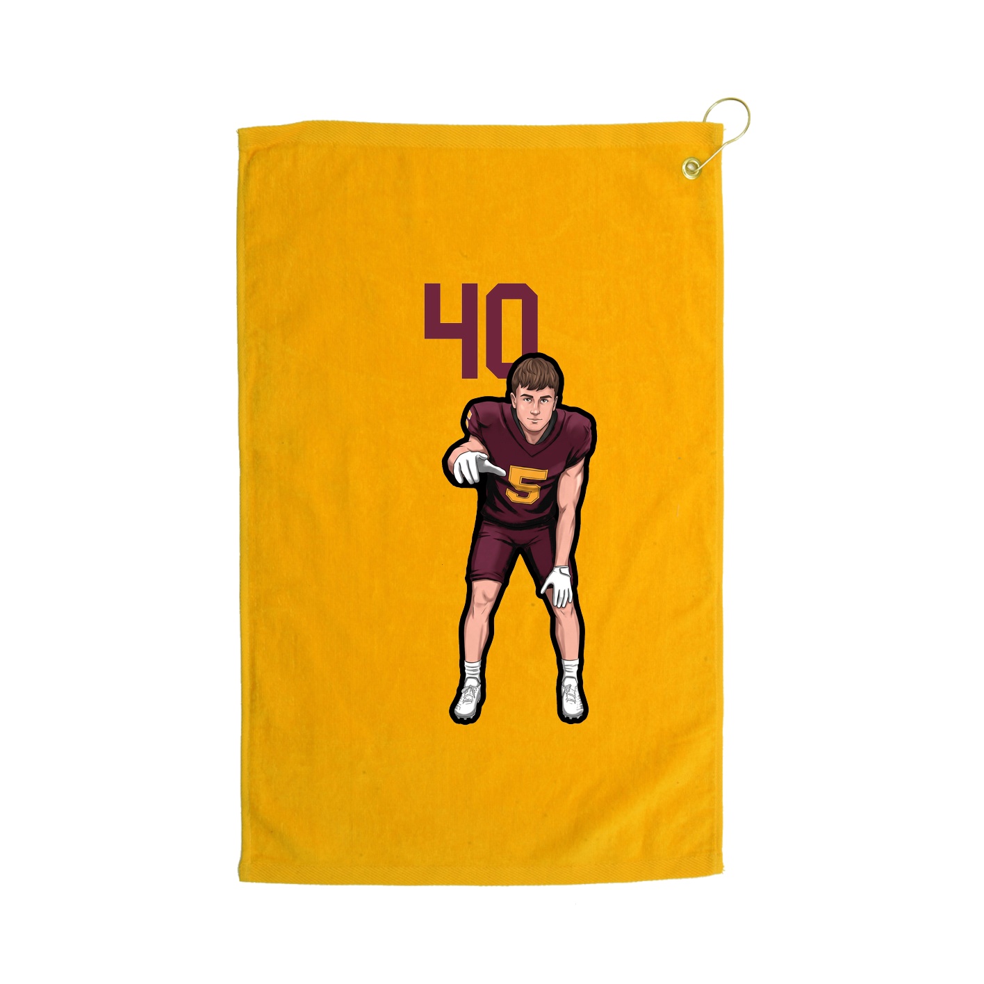 Golf Towel — Number Top in Gold