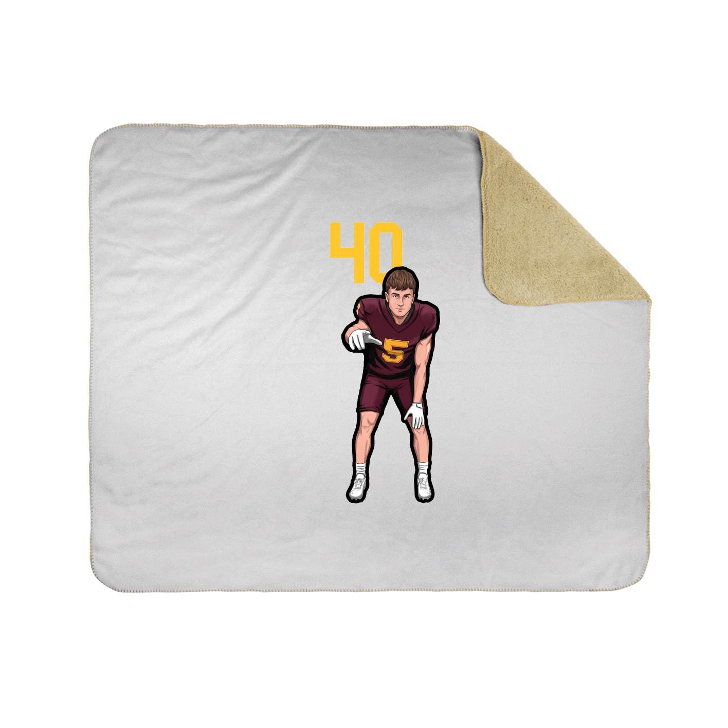 Throw Blanket — Number Top in White