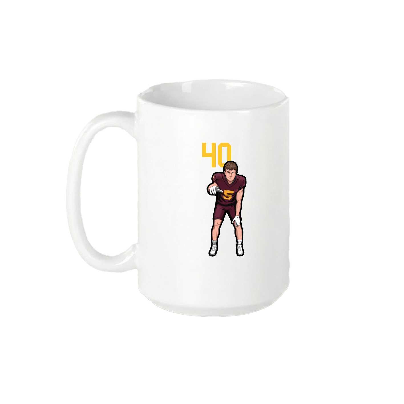 15oz Coffee Mug — Number Top in White
