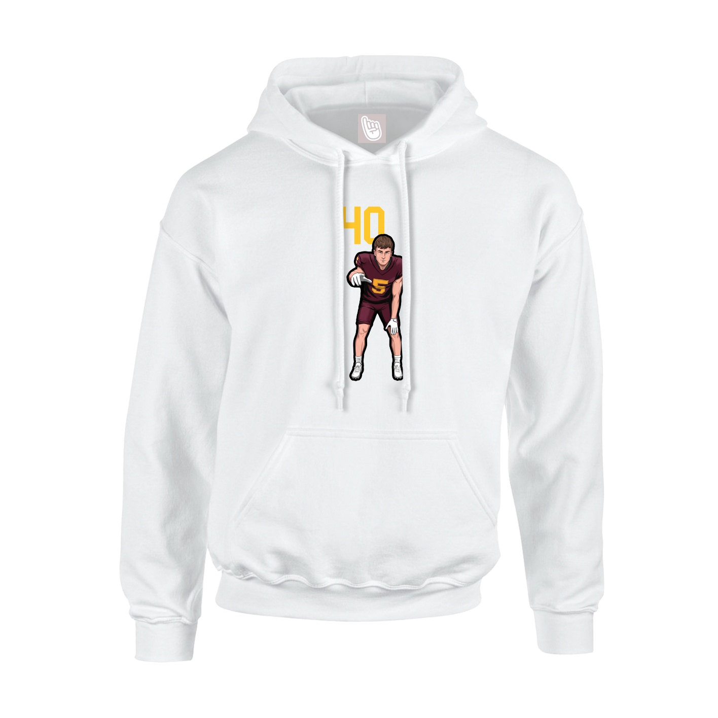 Hoodie — Number Top in White