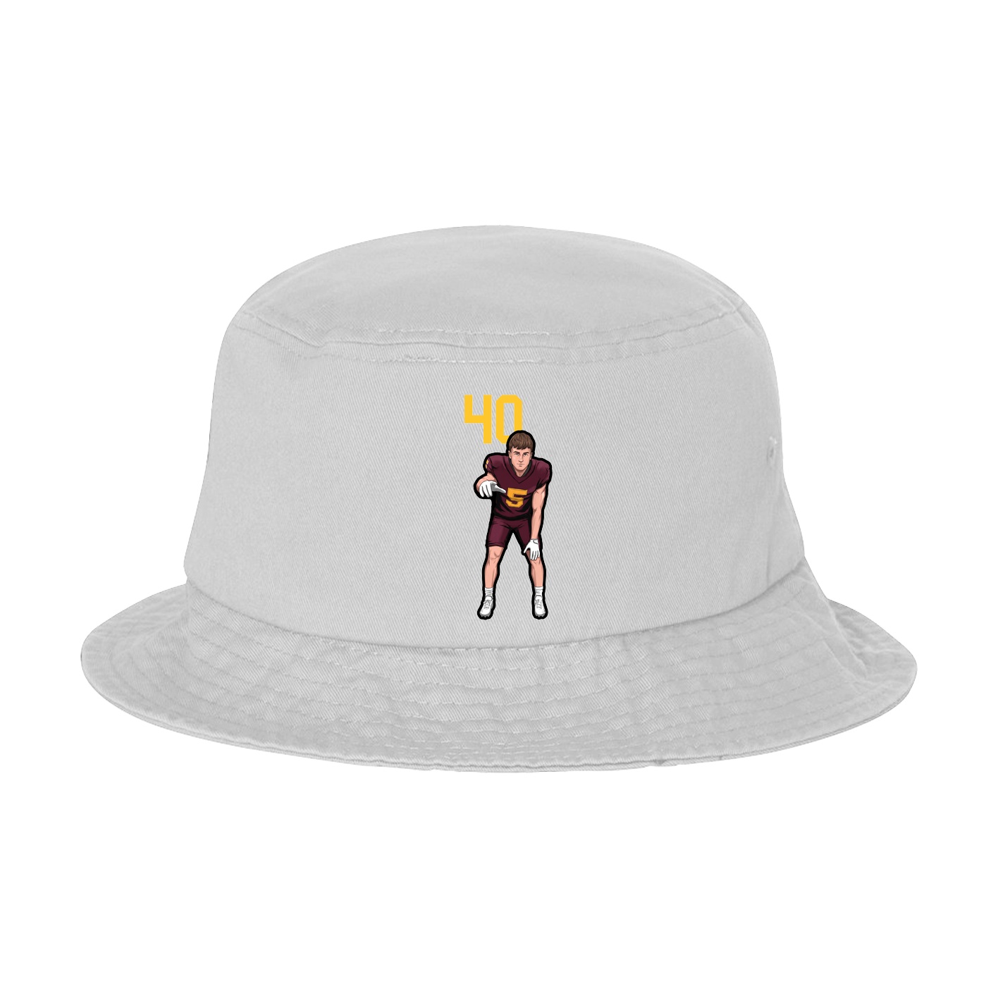 Bucket Cap — Number Top in White
