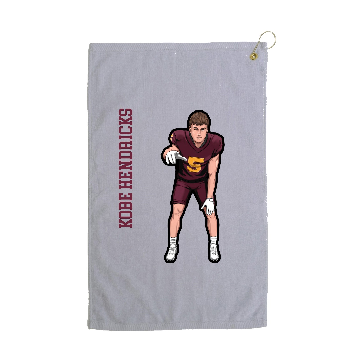 Golf Towel — Name Vertical in Grey