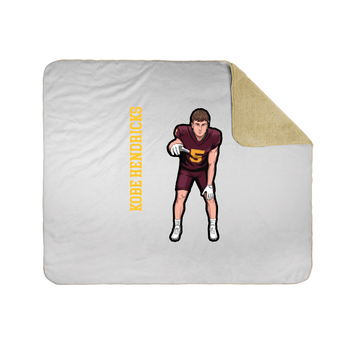 Throw Blanket — Name Vertical in White