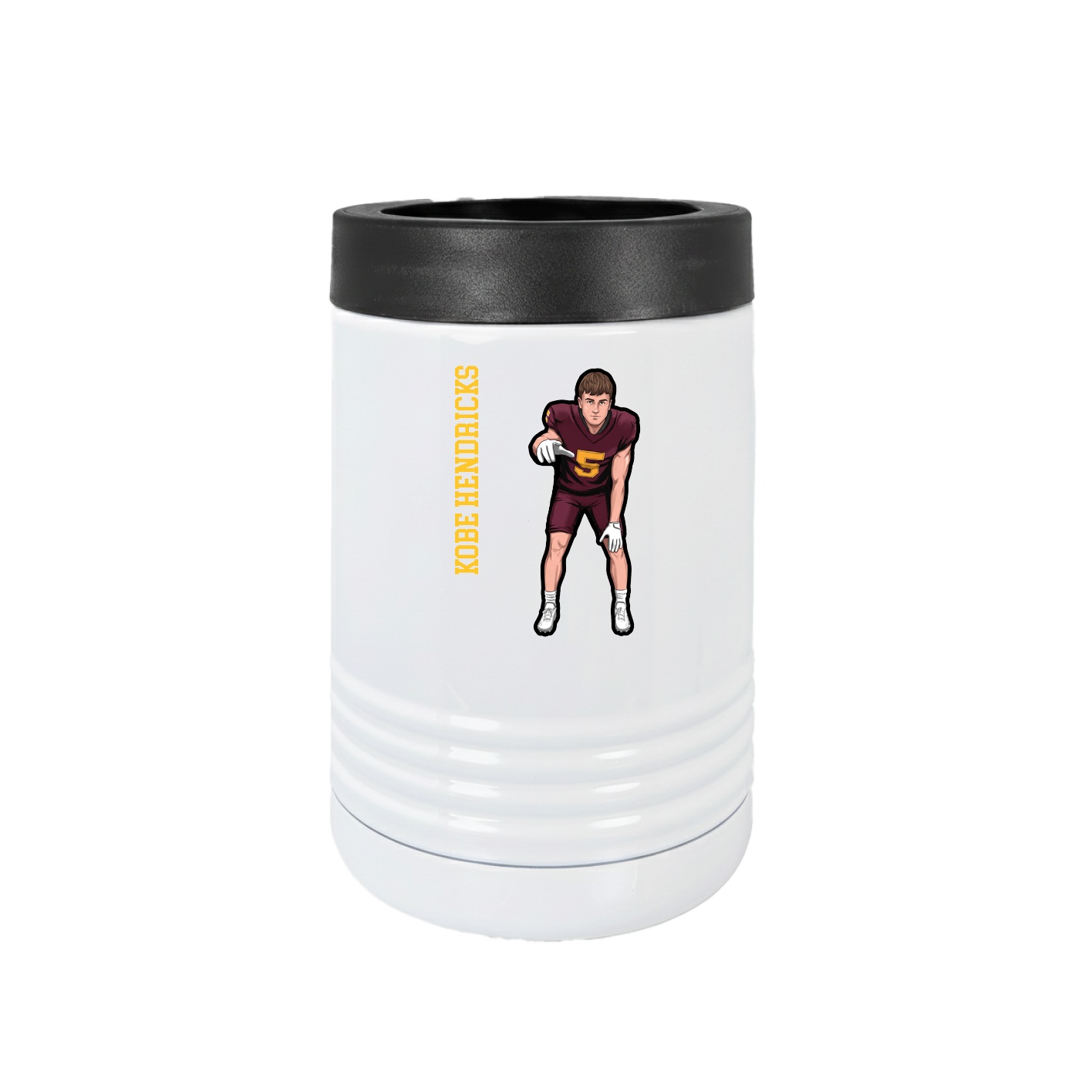 Beverage Holder — Name Vertical in White
