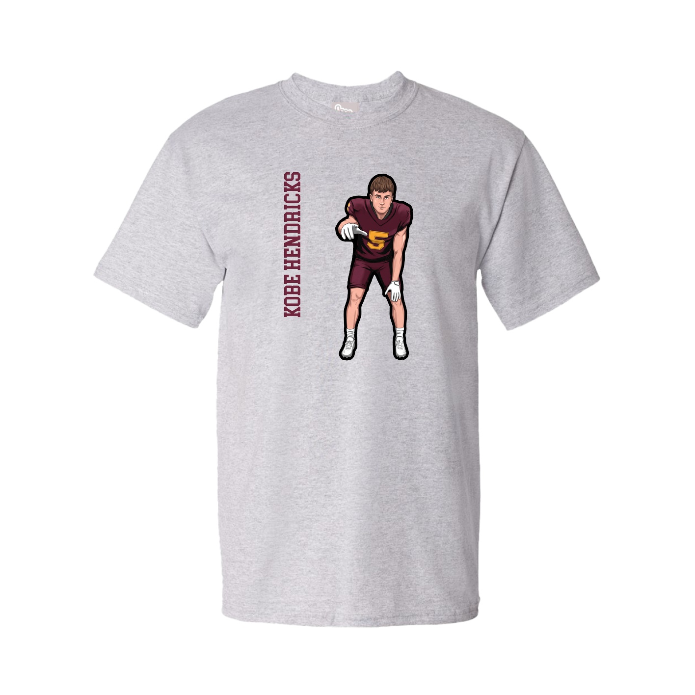 Youth Tee — Name Vertical in Grey
