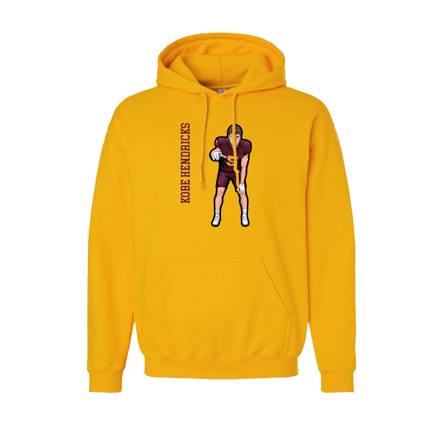 Hoodie — Name Vertical in Gold