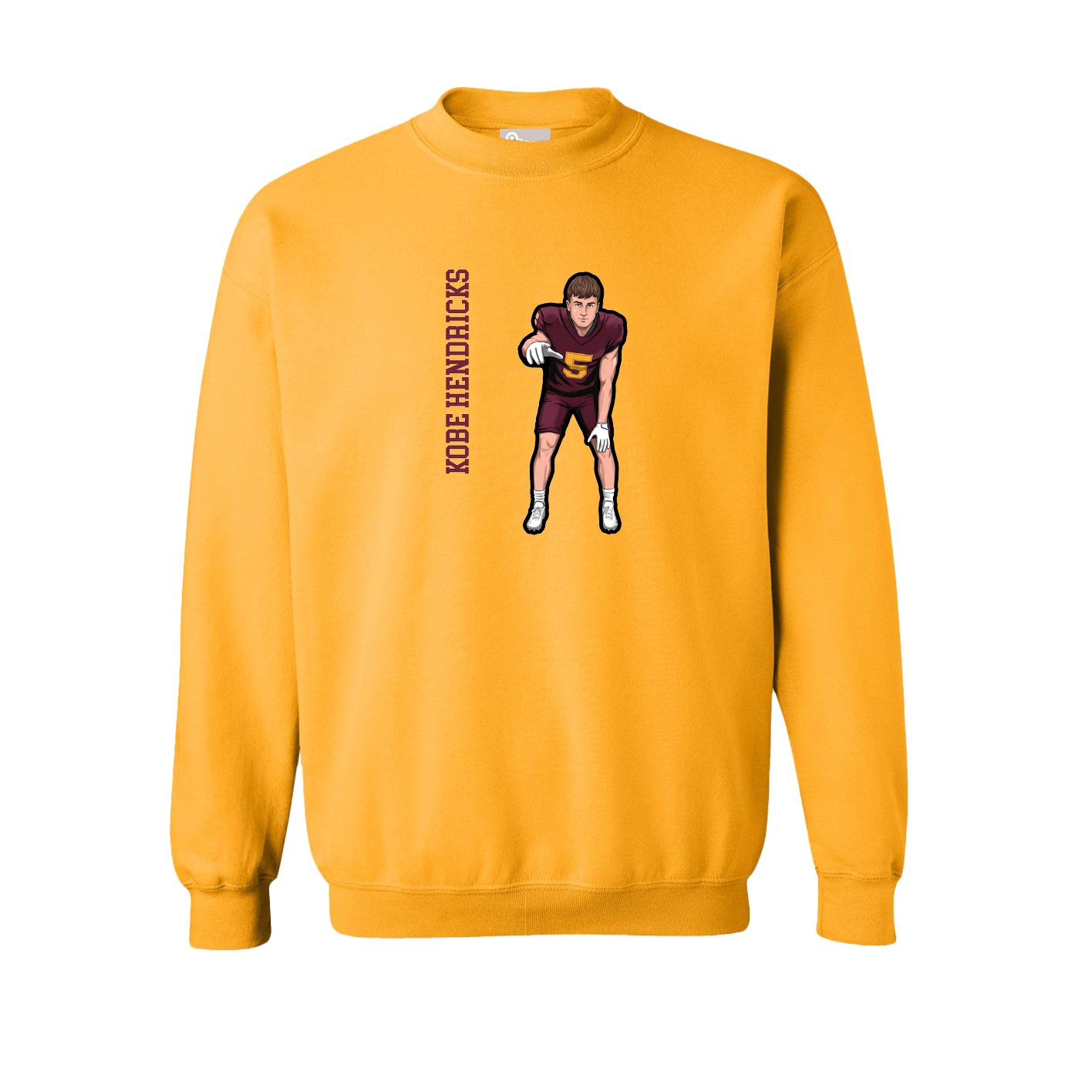 Fleece Crew — Name Vertical in Gold