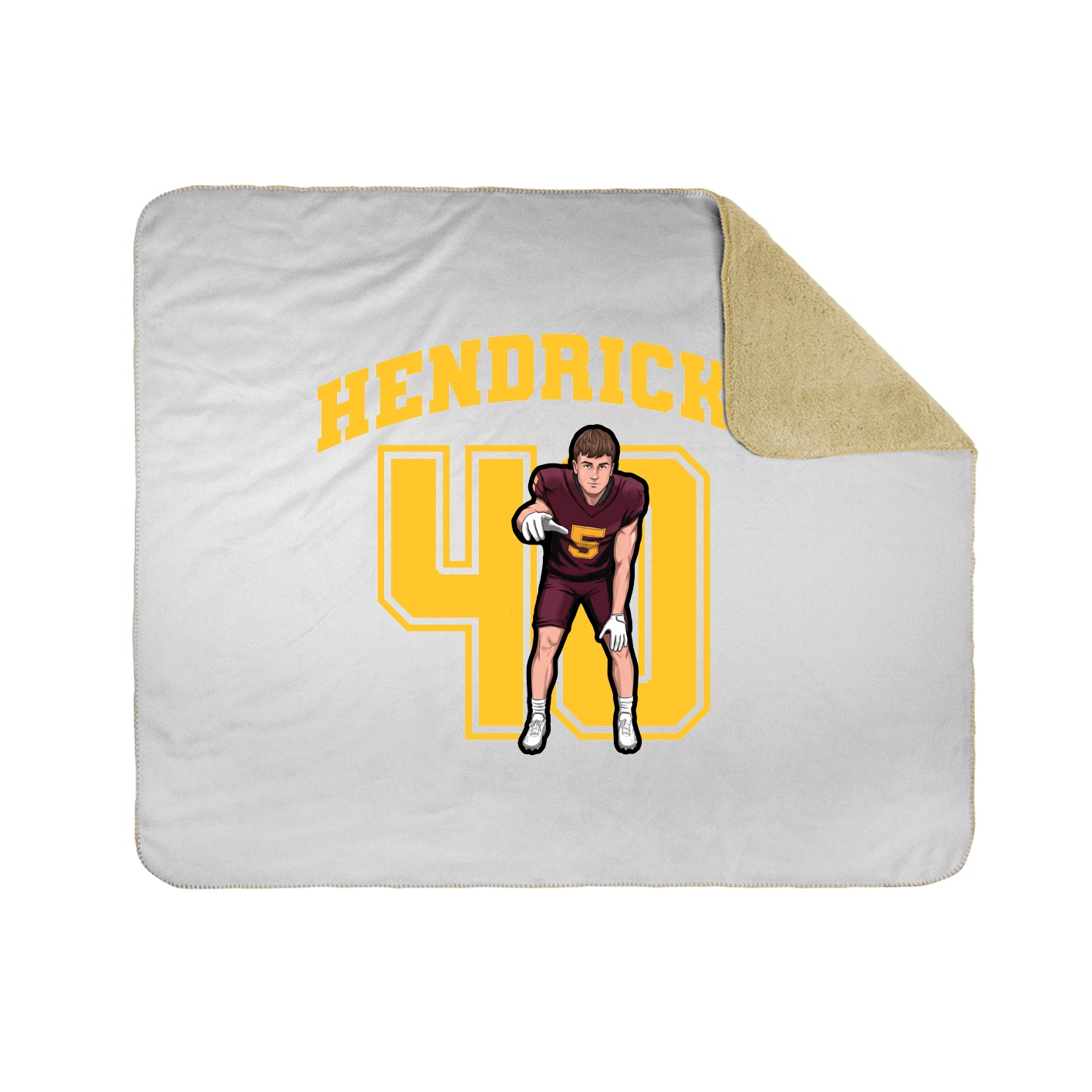 Throw Blanket — Number in White
