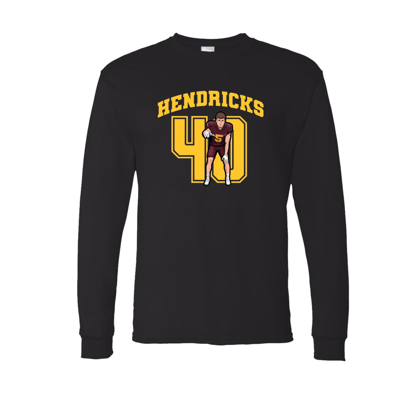 Long Sleeve Tee — Number in Black