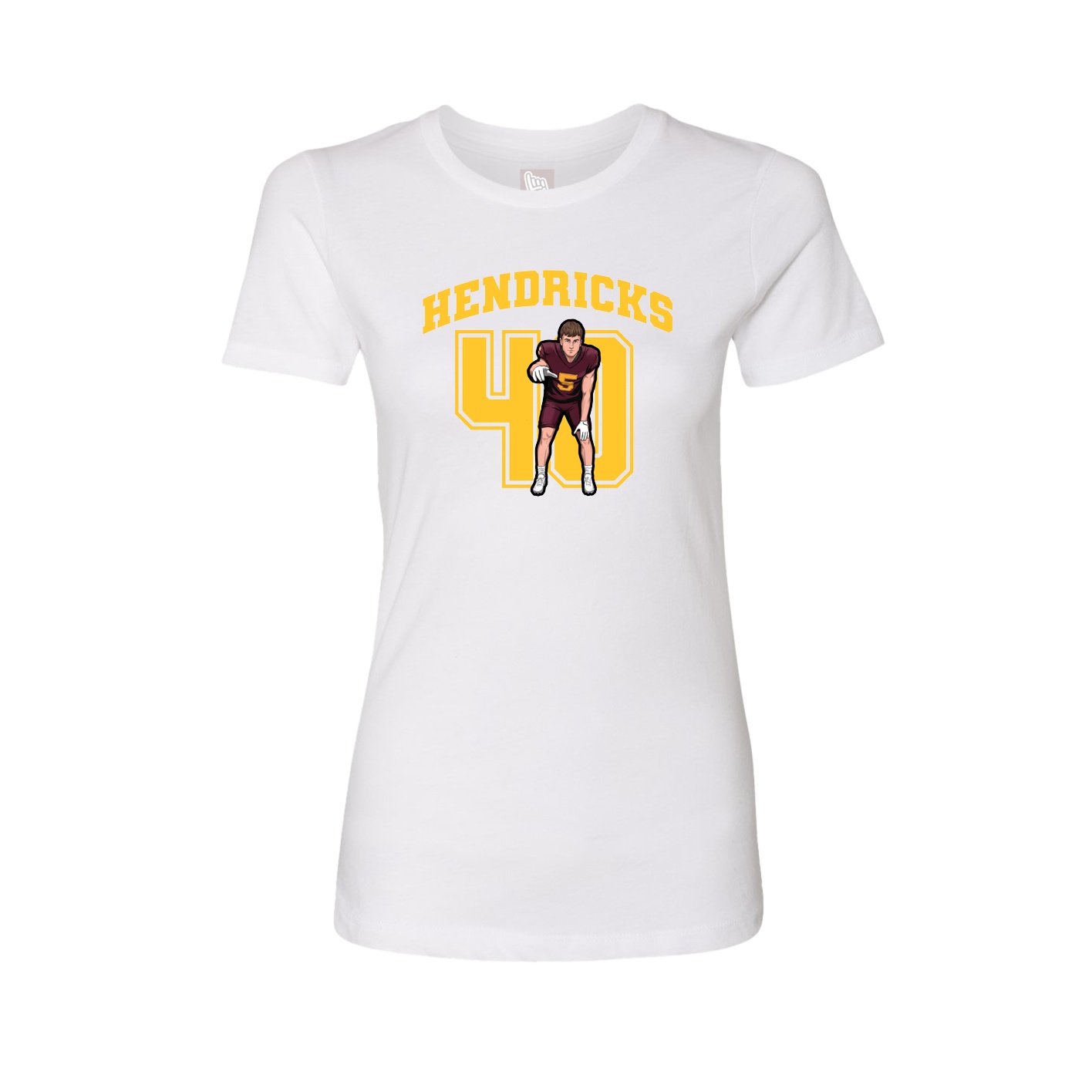 Fitted Women's Tee — Number in White