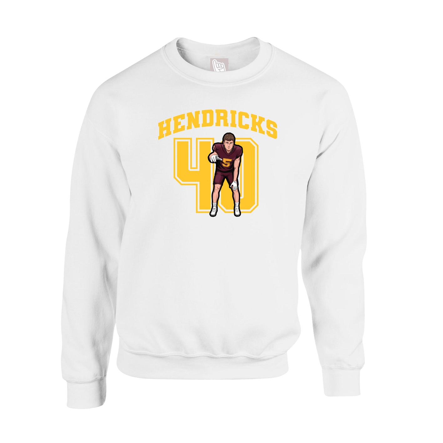 Fleece Crew — Number in White