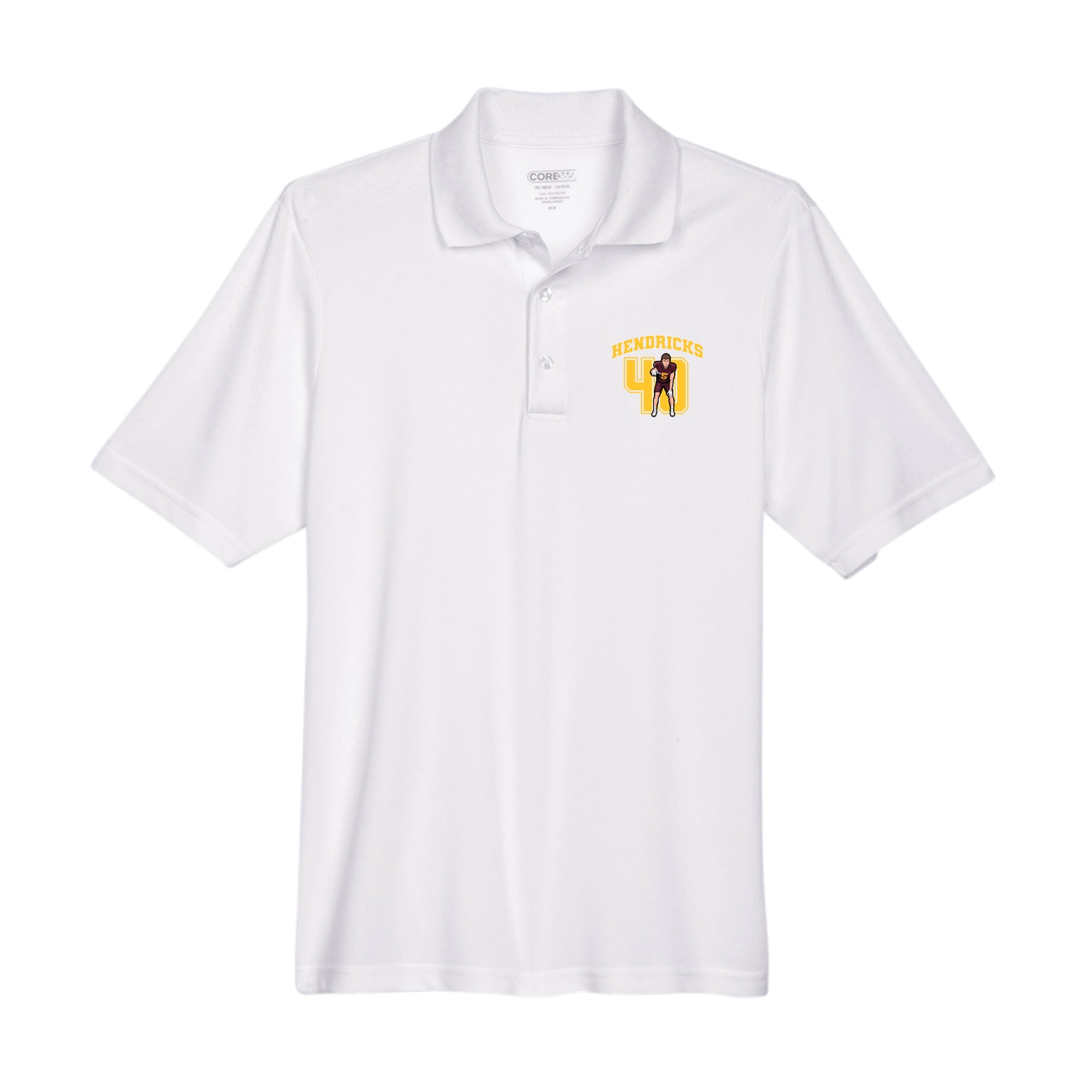 Performance Polo — Number in White