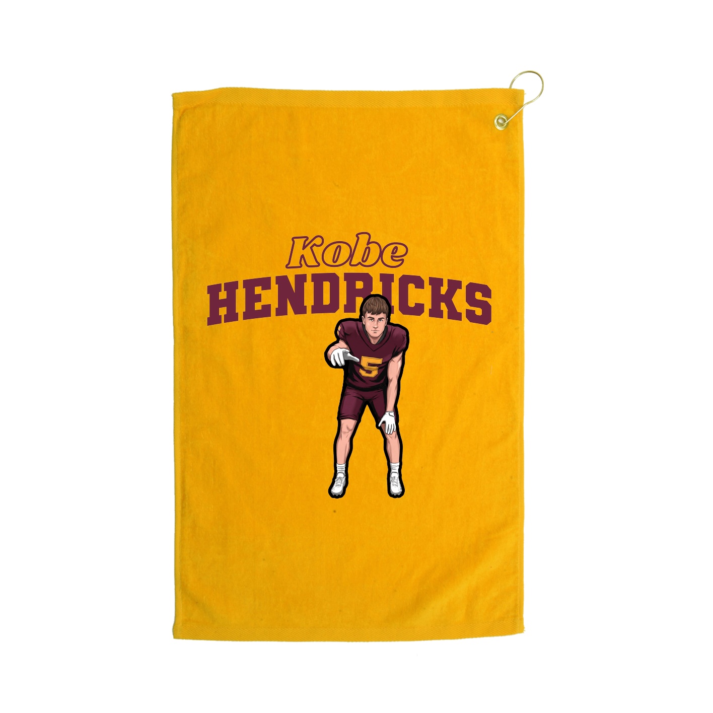 Golf Towel — Name Arch in Gold