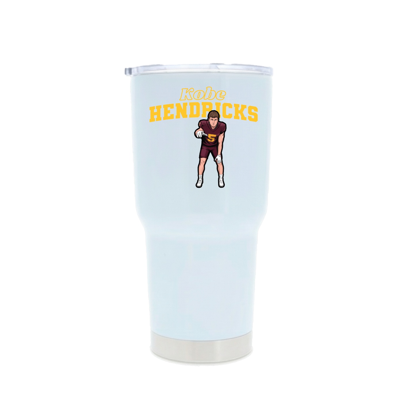 30oz Stainless Steel Tumbler — Name Arch in White