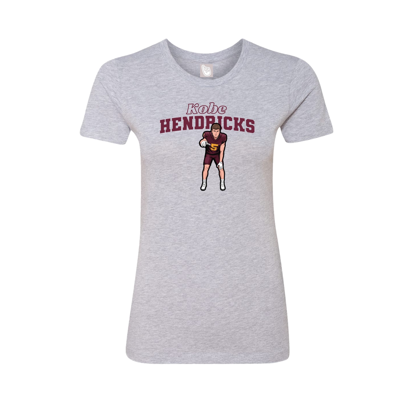 Fitted Women's Tee — Name Arch in Grey