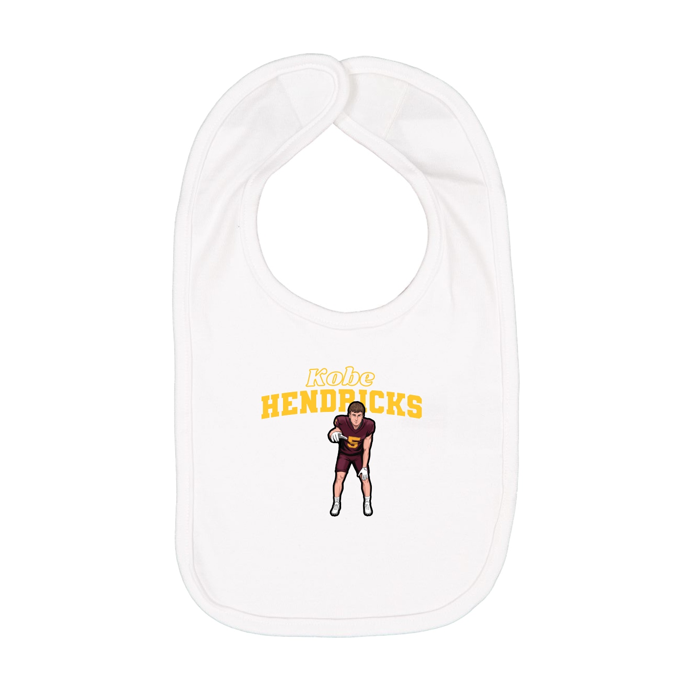 Infant Bib — Name Arch in White