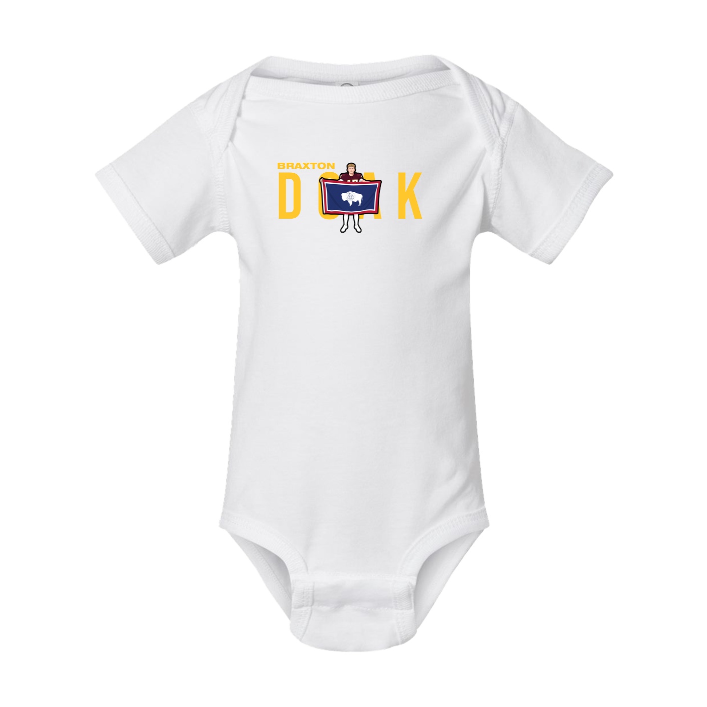 Baby Onesie — Player Name in White