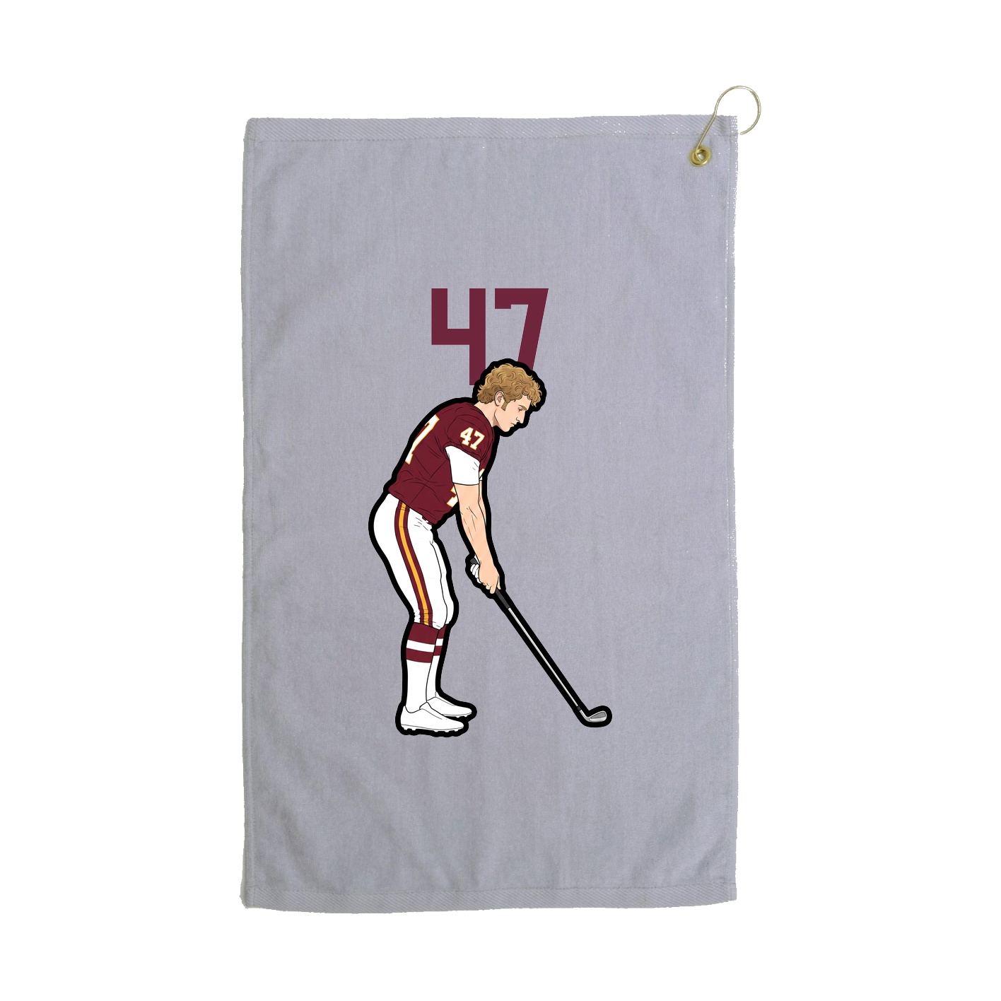 Golf Towel — Number Top in Grey