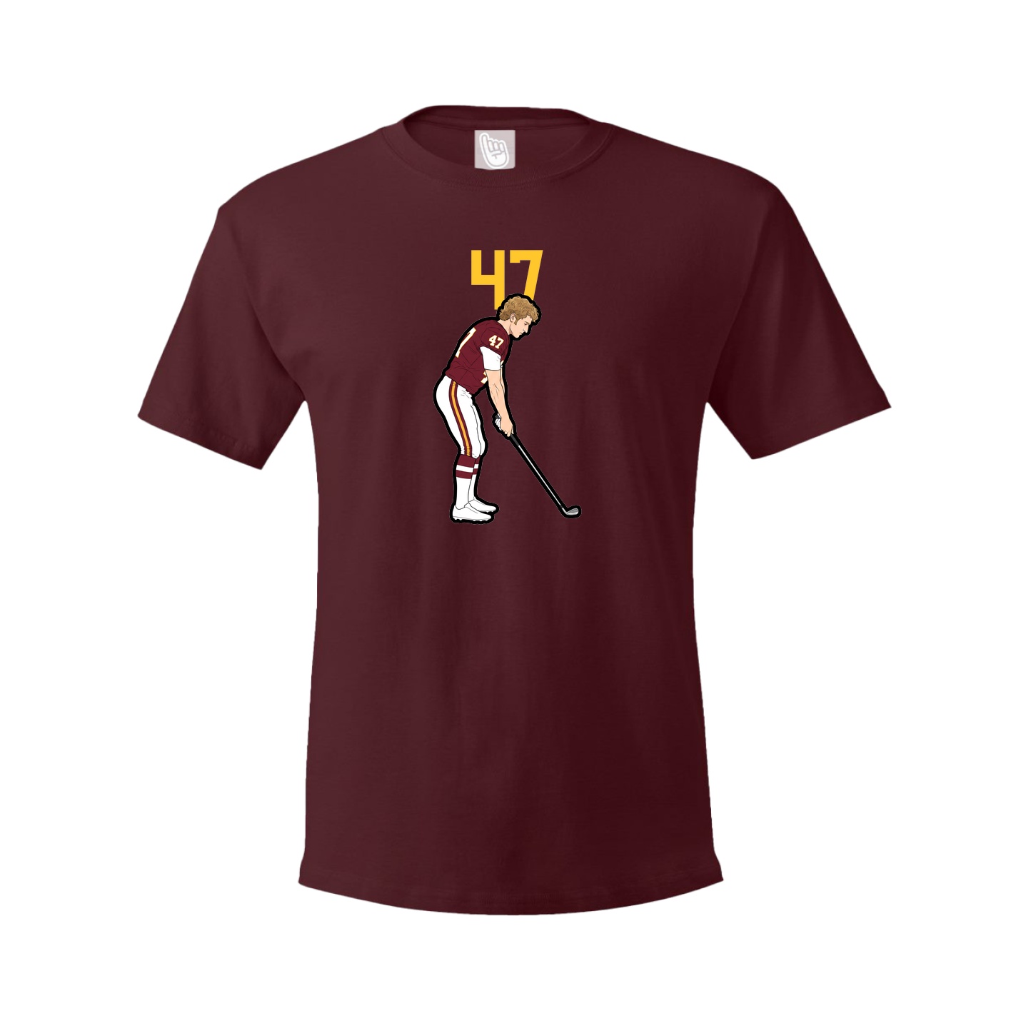 Youth Tee — Number Top in Maroon
