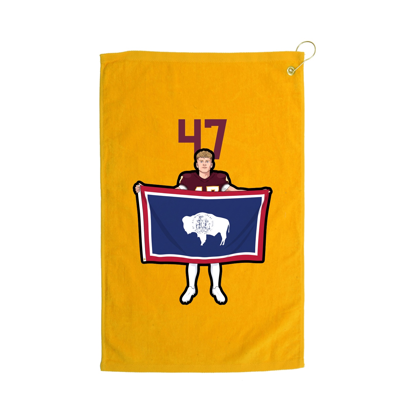 Golf Towel — Number Top in Gold