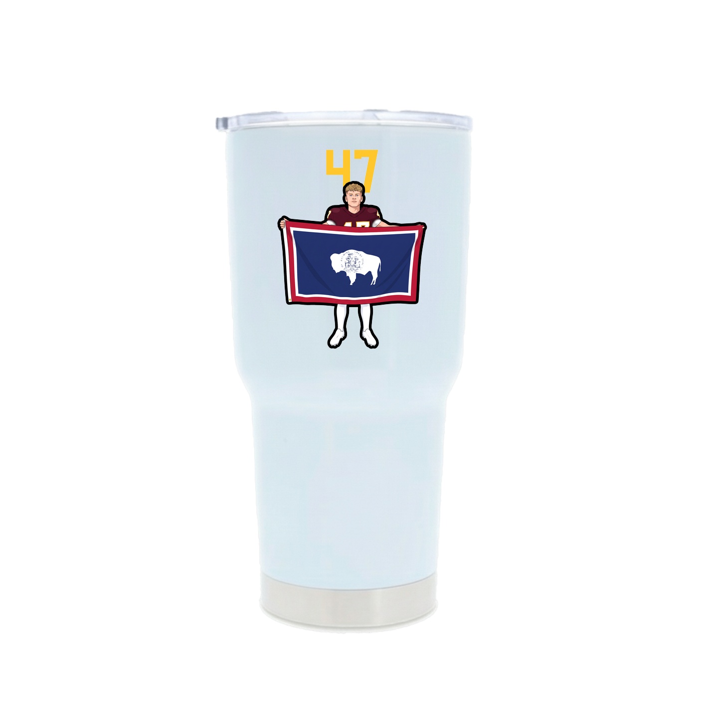 30oz Stainless Steel Tumbler — Number Top in White