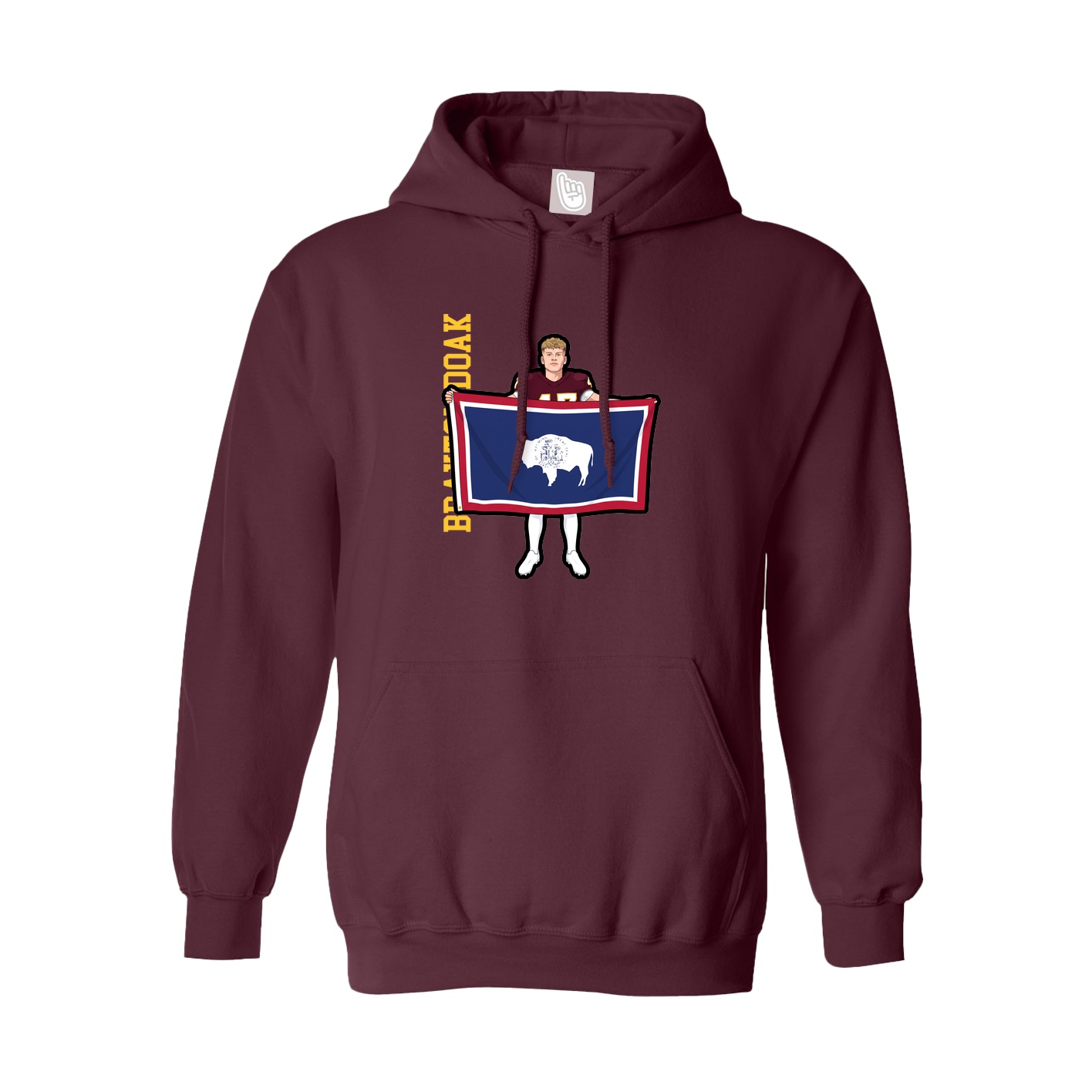 Youth Hoodie — Name Vertical in Maroon