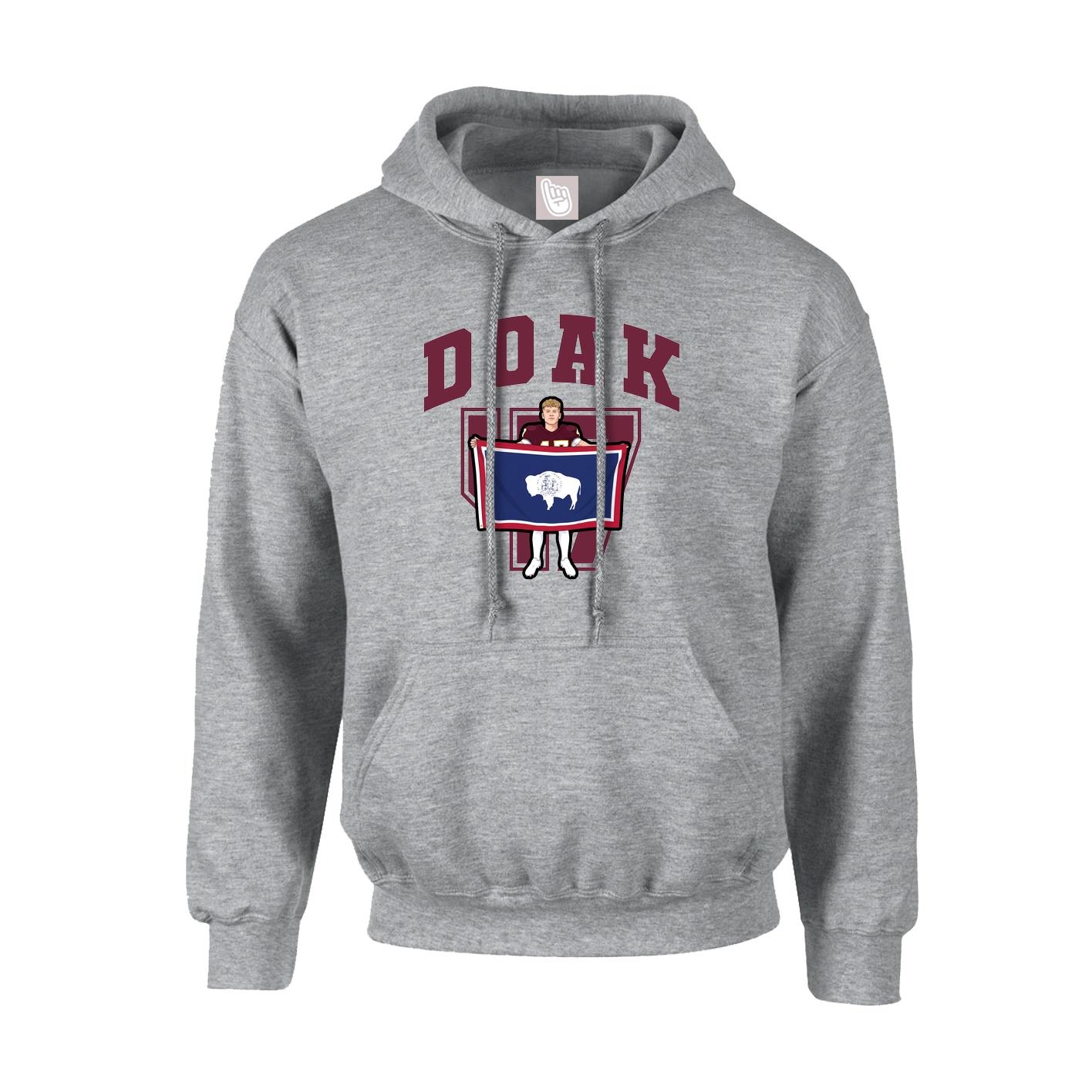 Youth Hoodie — Number in Grey