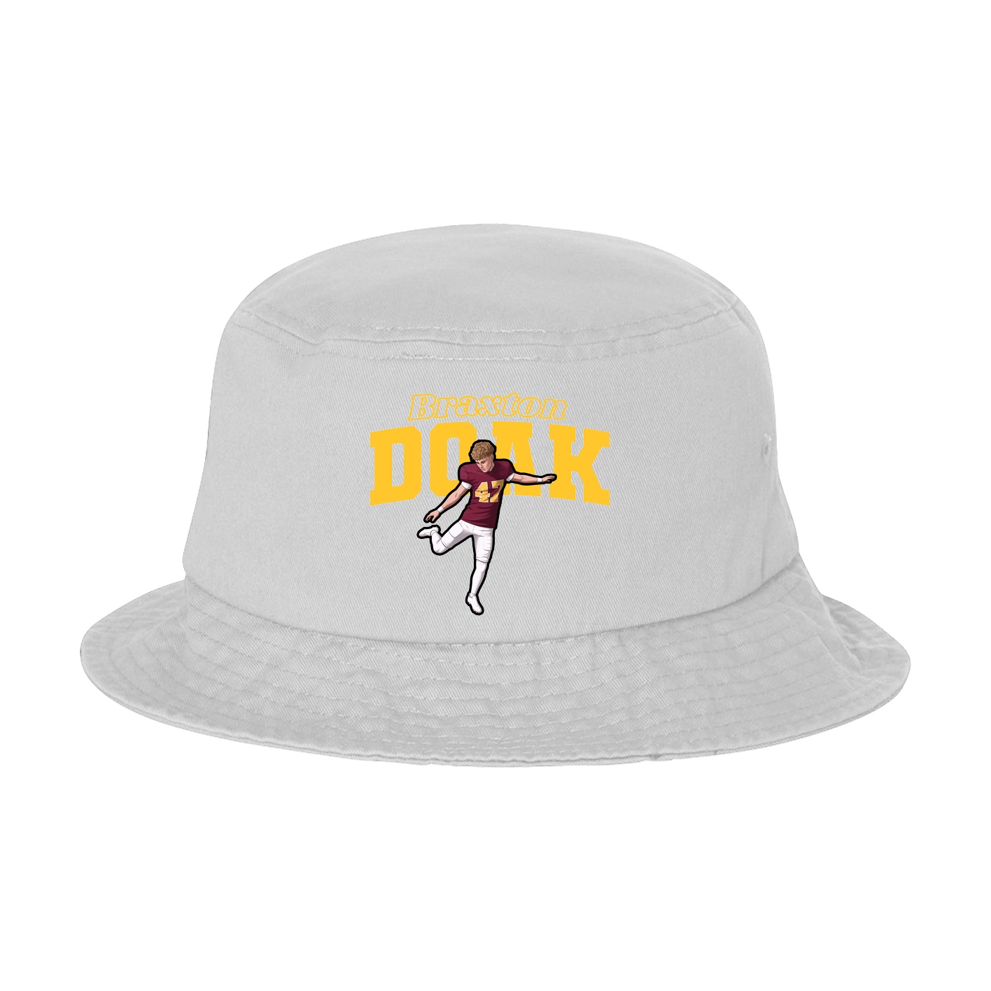 Bucket Cap — Name Arch in White