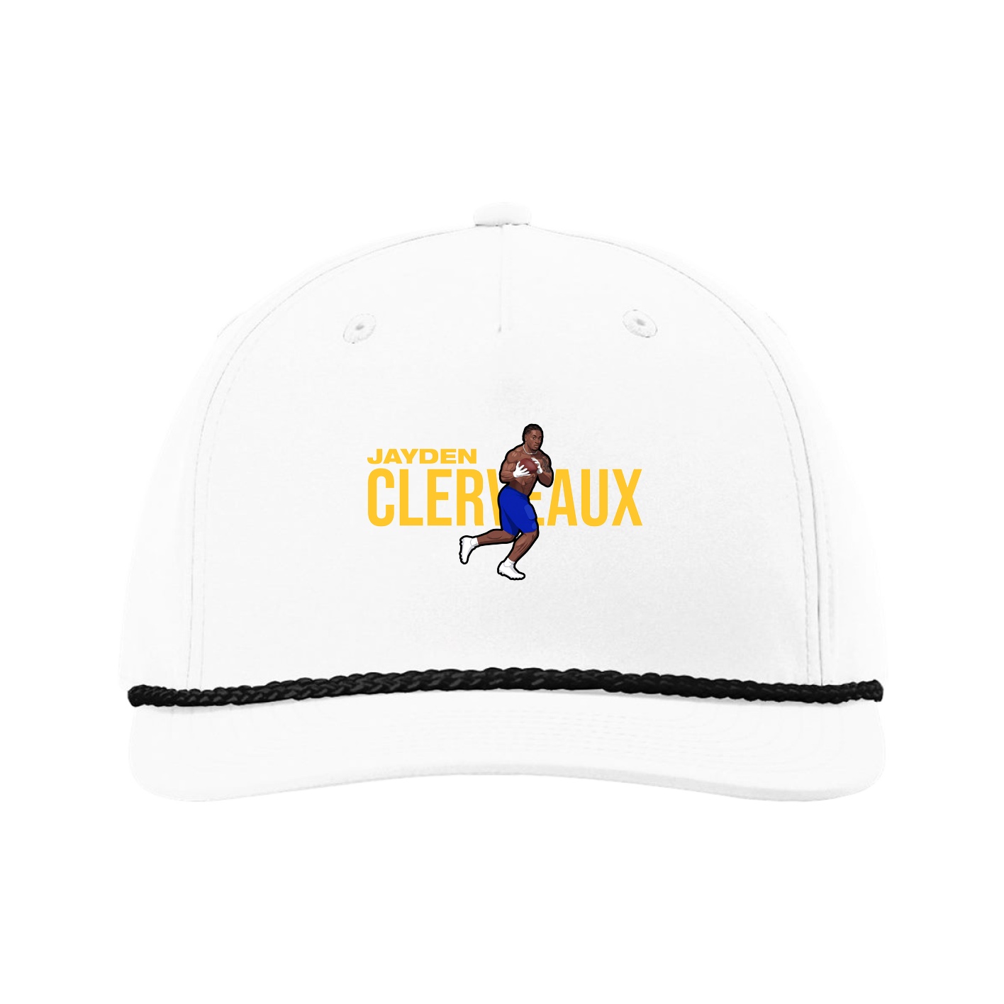Five-Panel Classic Rope Cap — Player Name in White