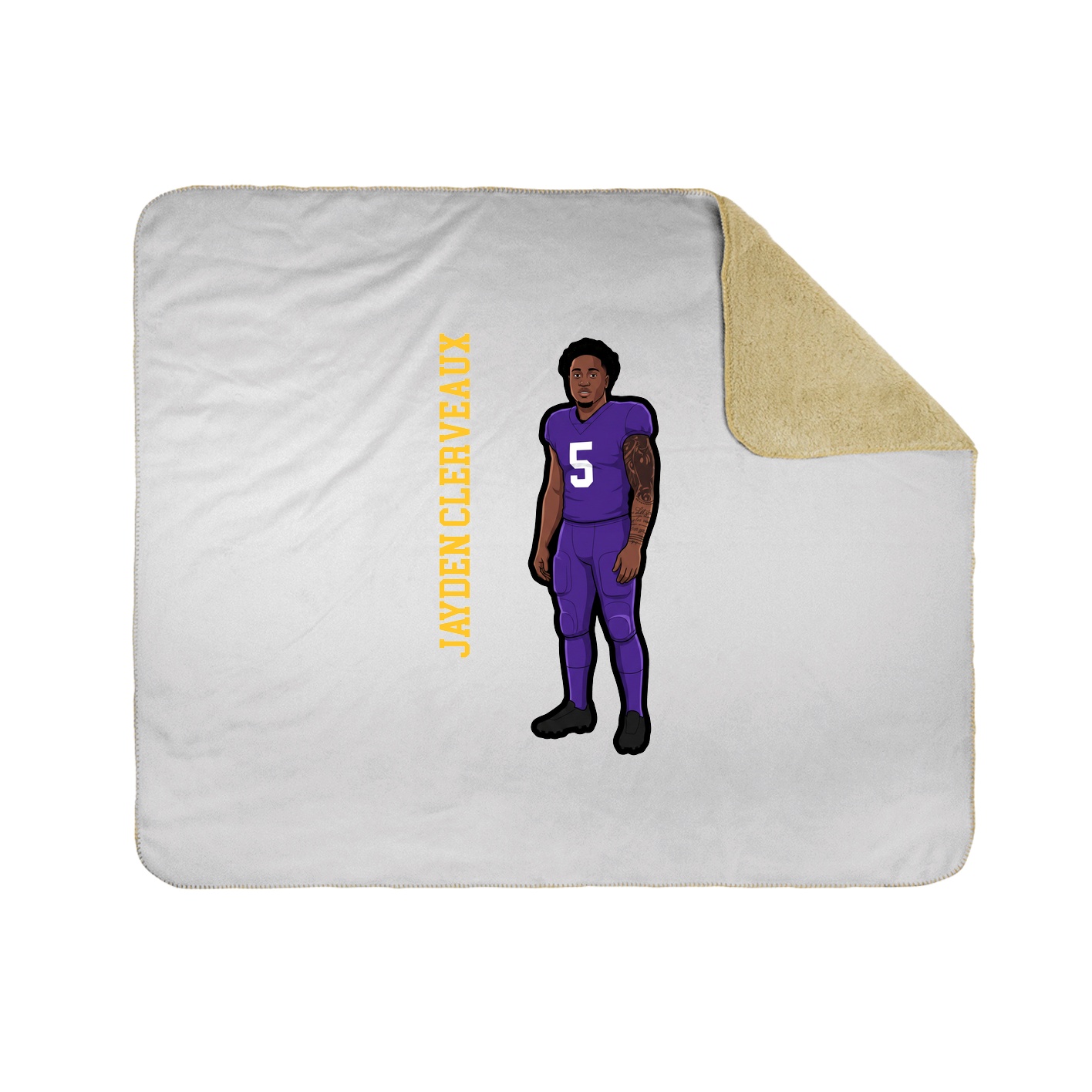Throw Blanket — Name Vertical in White