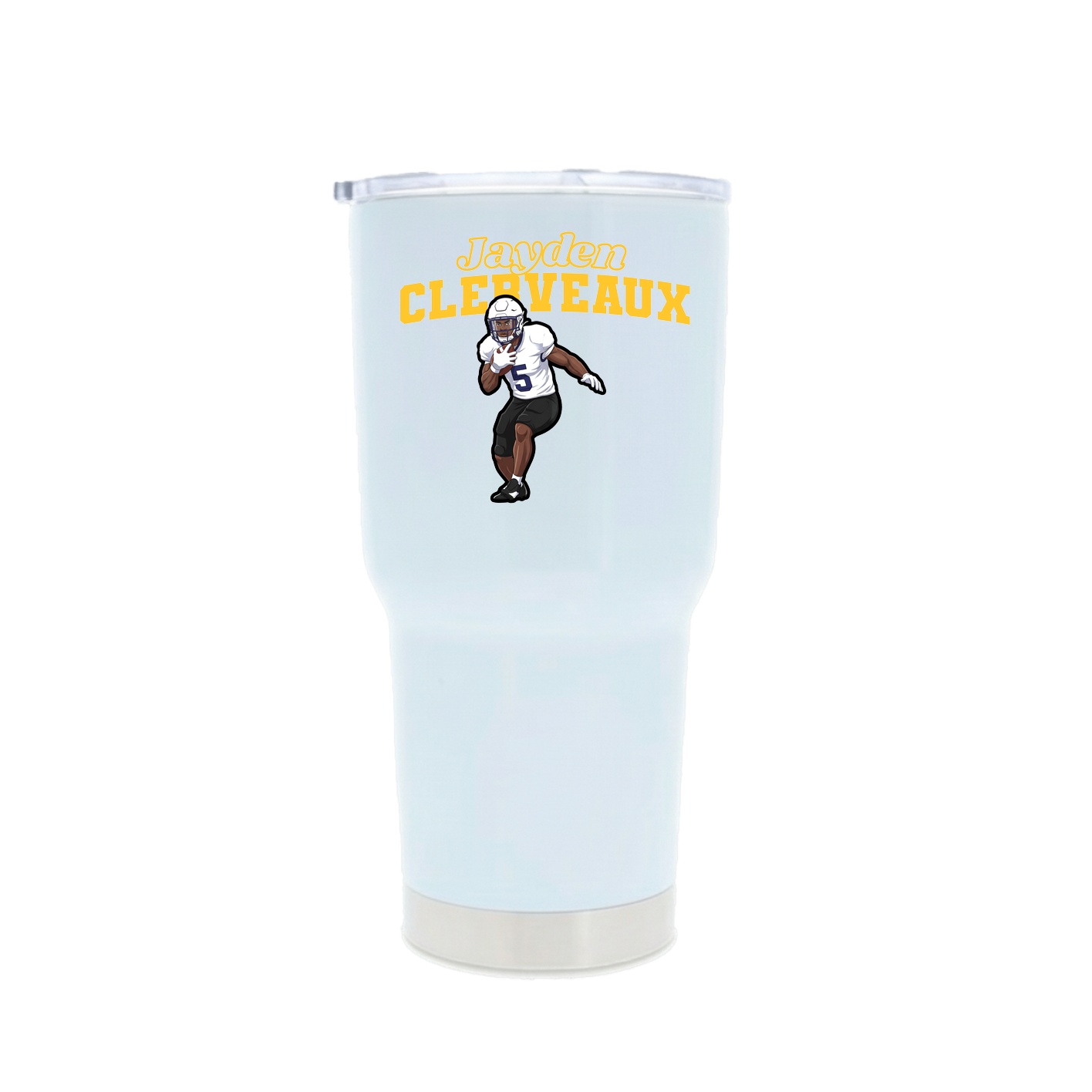 30oz Stainless Steel Tumbler — Name Arch in White