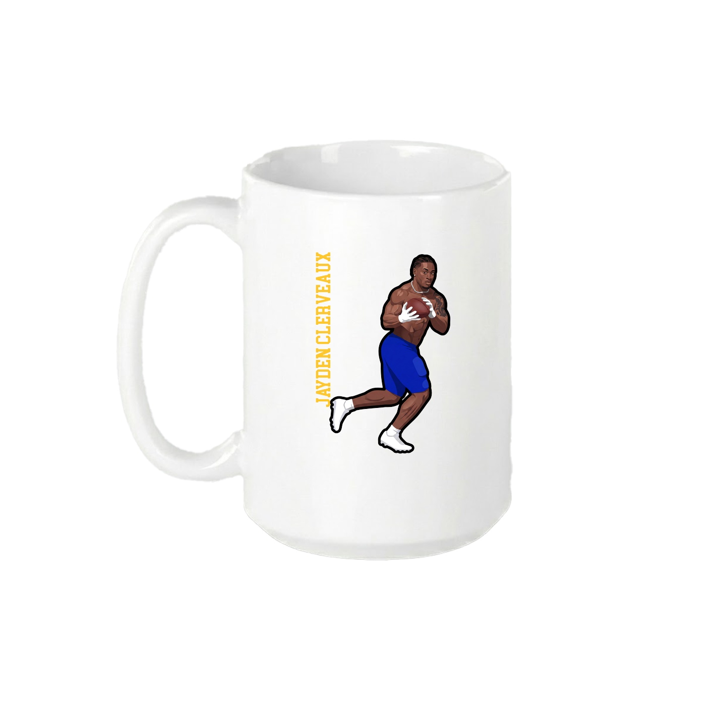 15oz Coffee Mug — Name Vertical in White