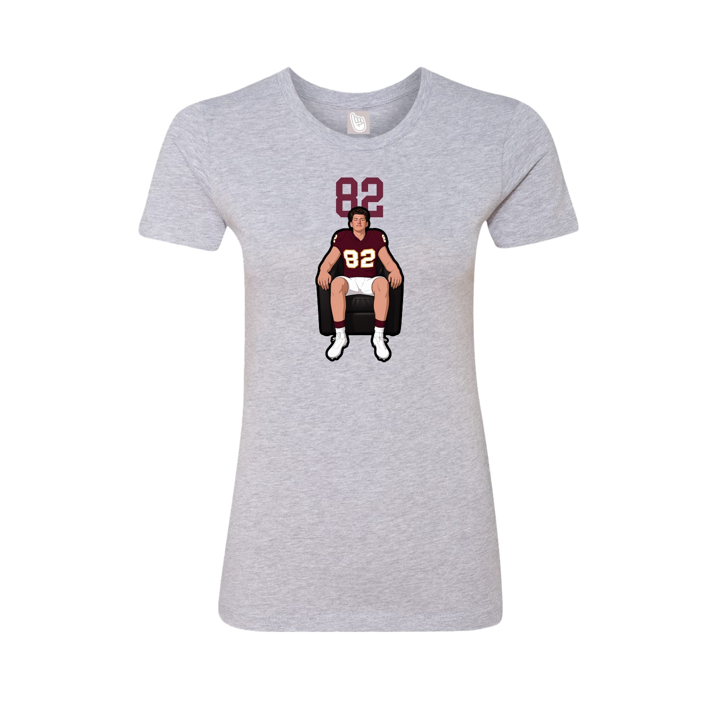 Fitted Women's Tee — Number Top in Grey