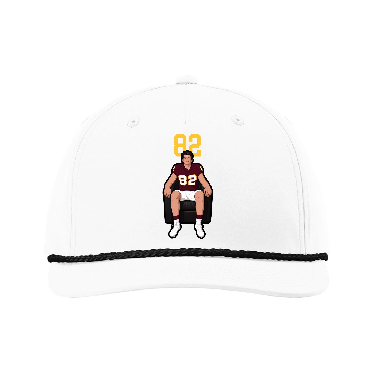 Five-Panel Classic Rope Cap — Number Top in White