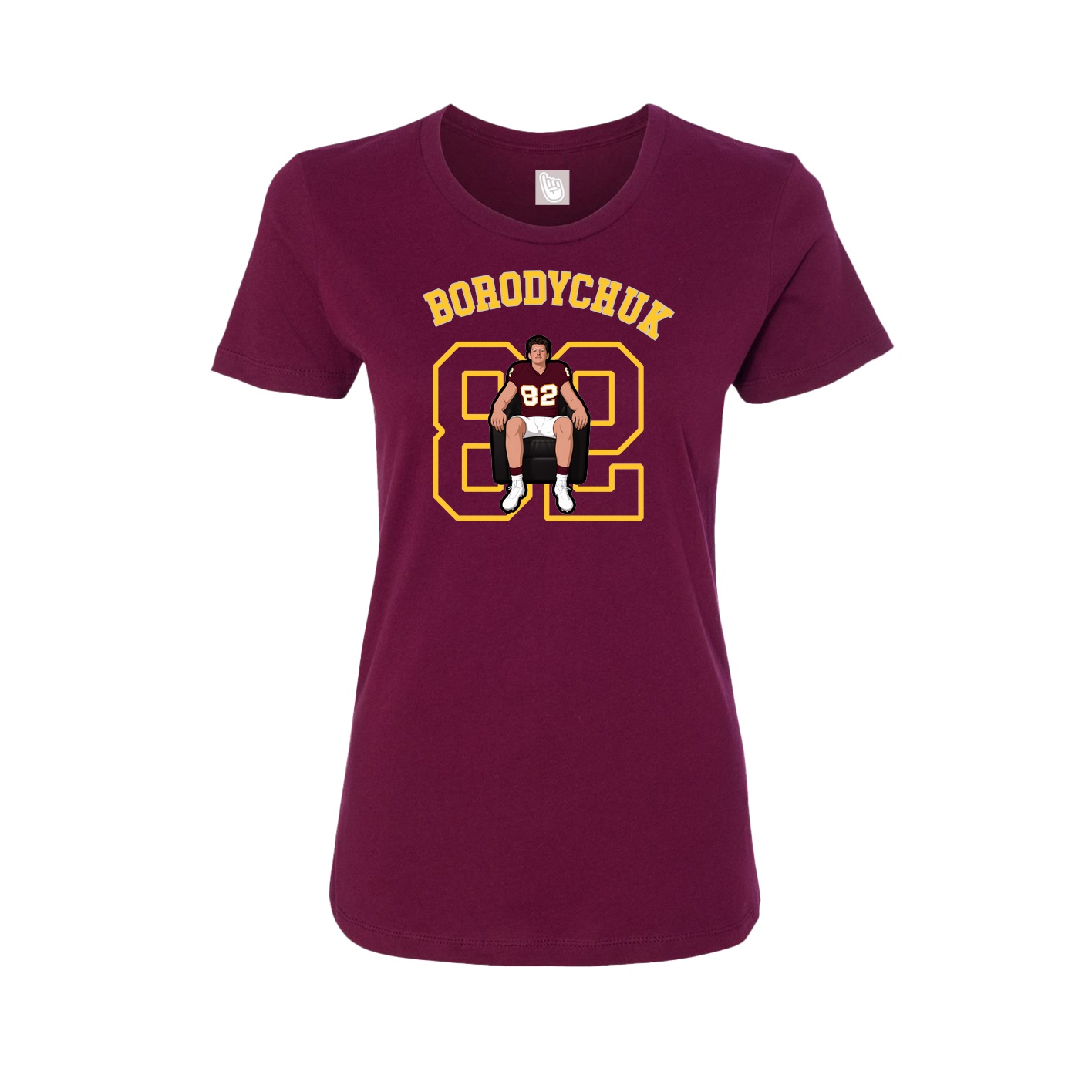 Fitted Women's Tee — Shirsey Arch in Maroon