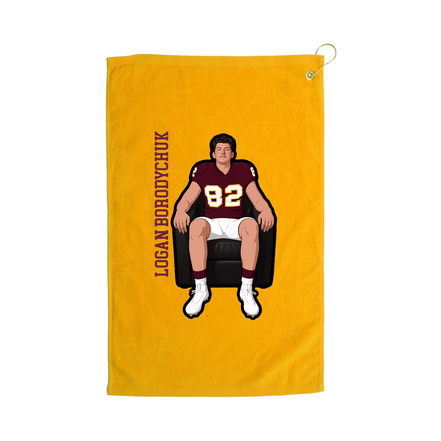 Golf Towel — Name Vertical in Gold