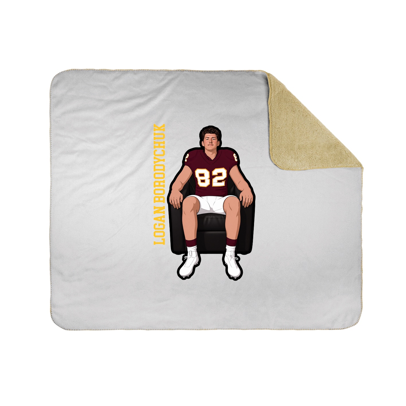 Throw Blanket — Name Vertical in White