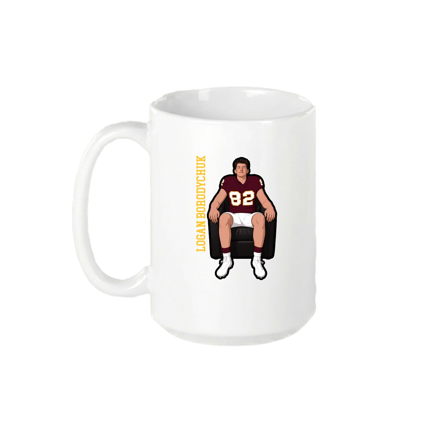 15oz Coffee Mug — Name Vertical in White