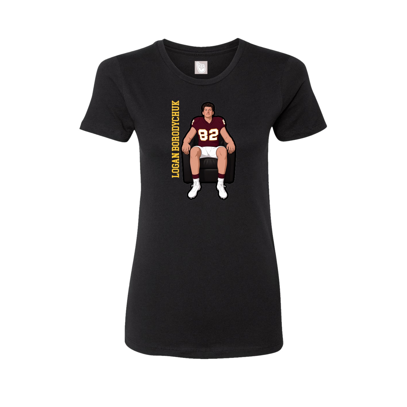 Fitted Women's Tee — Name Vertical in Black
