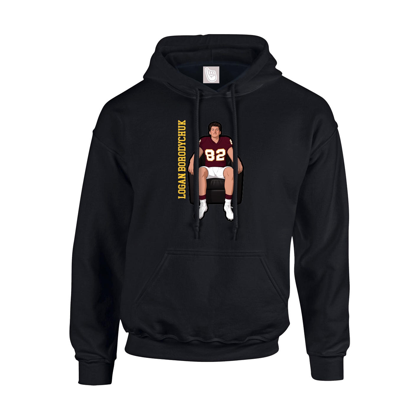 Hoodie — Name Vertical in Black