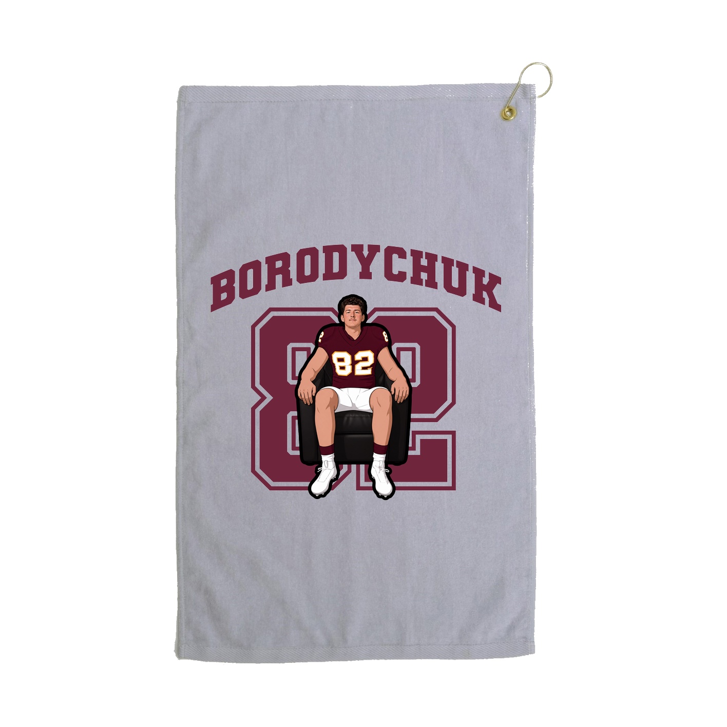 Golf Towel — Number in Grey