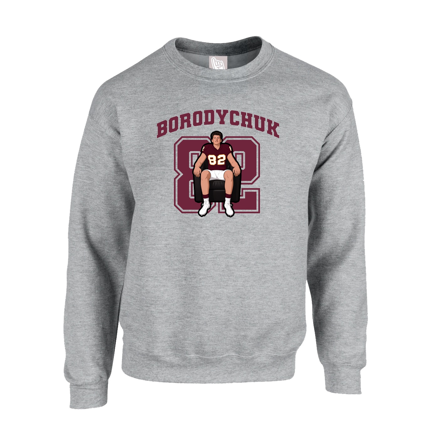 Fleece Crew — Number in Grey