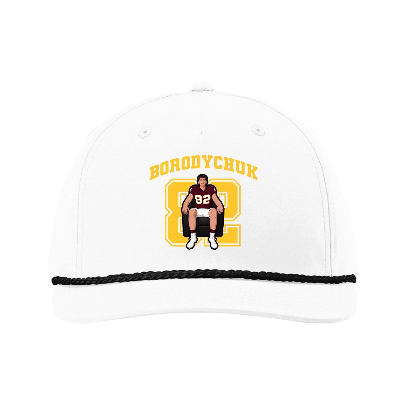 Five-Panel Classic Rope Cap — Number in White