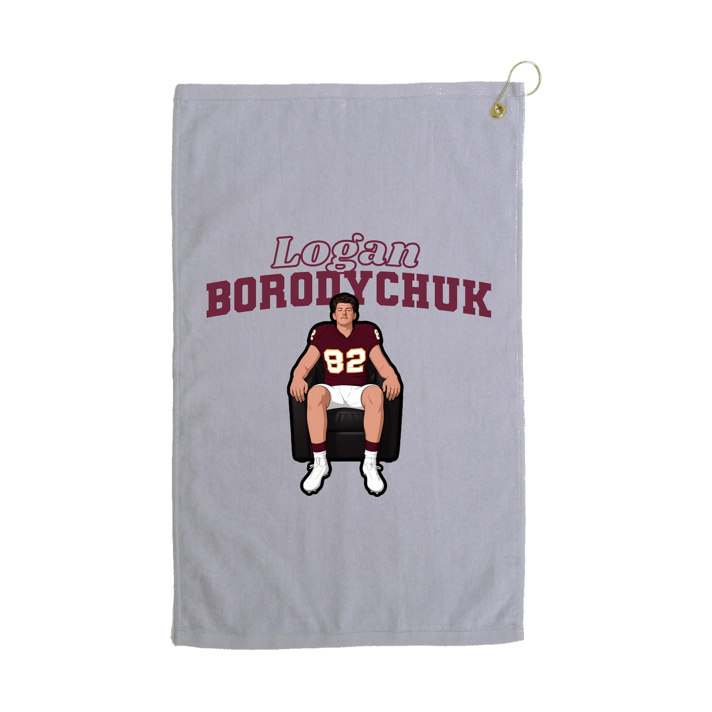 Golf Towel — Name Arch in Grey