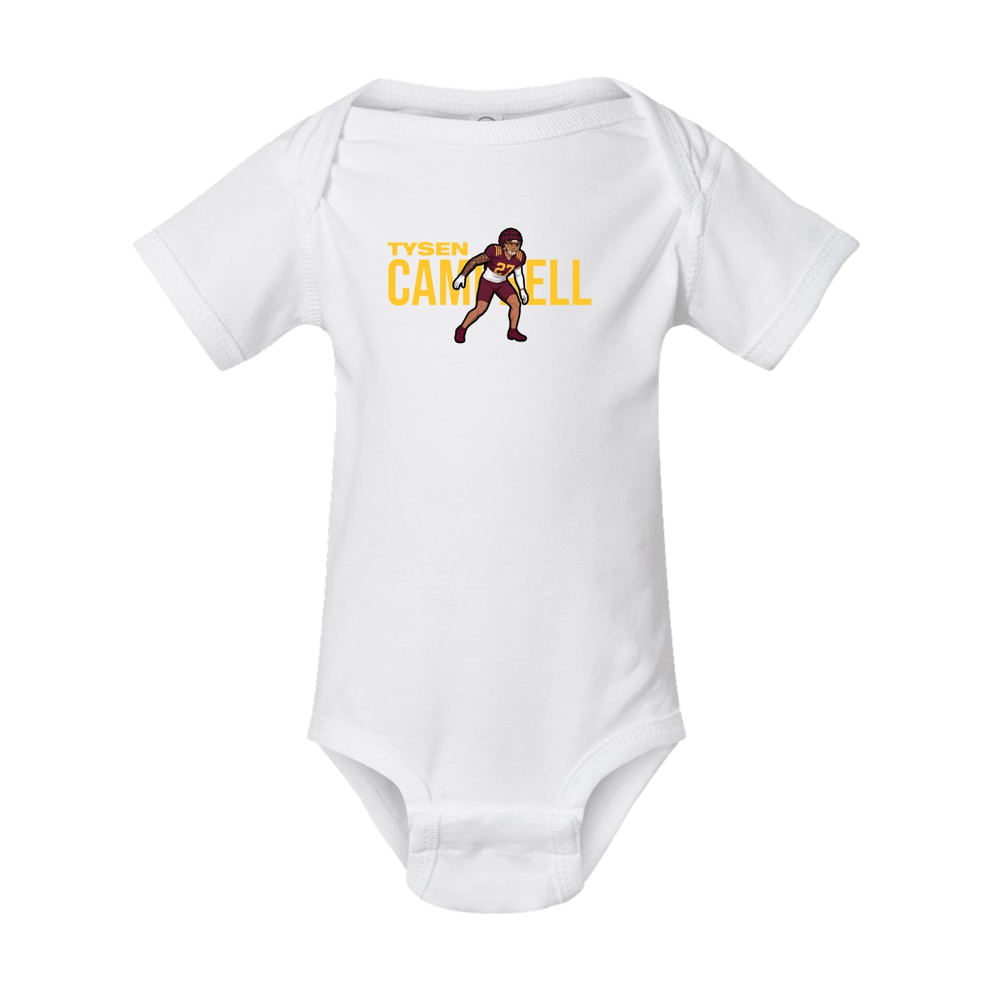 Baby Onesie — Player Name in White