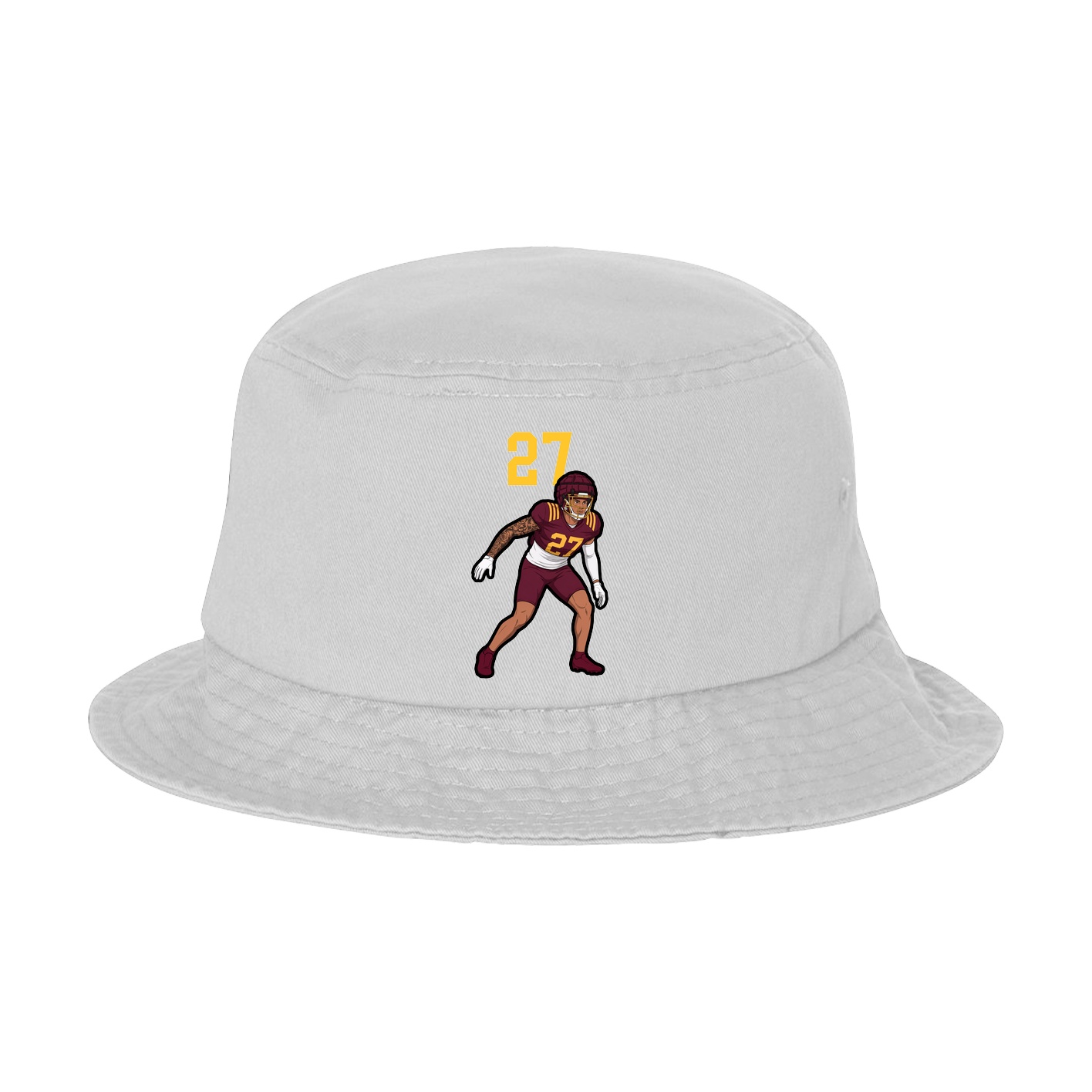 Bucket Cap — Number Top in White