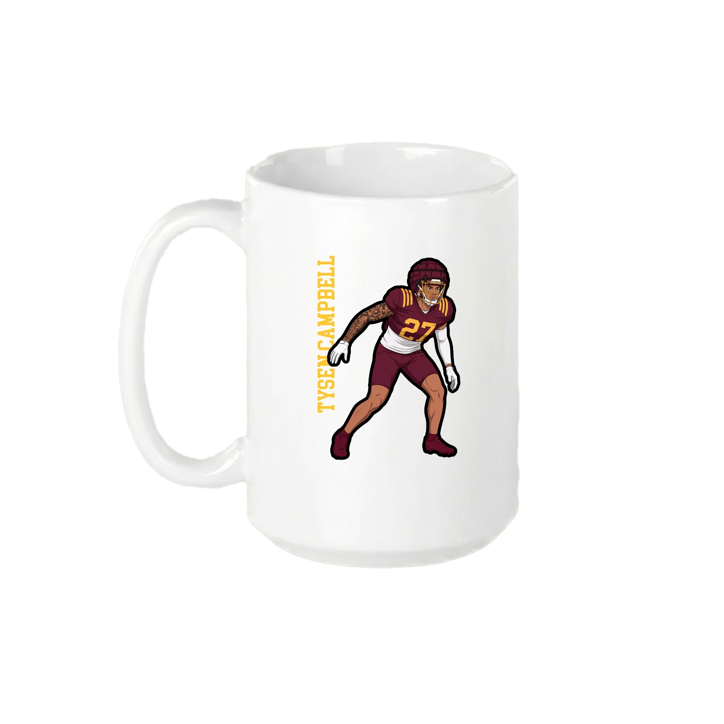 15oz Coffee Mug — Name Vertical in White